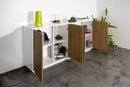 Credenza 4 Ante 180,1x41,4x86 cm Bloom Bianco Lucido e Noce