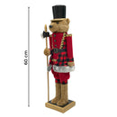 Soldato Orso Schiaccianoci Natalizio H60 cm con Ascia Rosso
