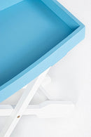 Tavolo 60x30x56 cm Gozzo in Legno Bianco-Azzurro