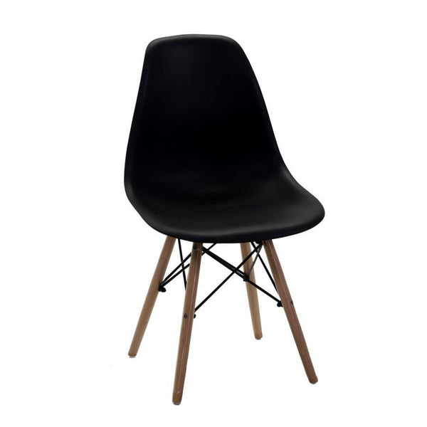 online Sedia 51x46xh42,5/82 cm in Resina con Gambe in Legno di Faggio Nera