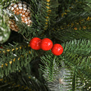 Albero di Natale Artificiale Innevato 150 cm 440 Rami con Bacche Rosse e Pigne Verde