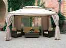 Gazebo da Giardino 4x4 mt in Alluminio con Zanzariera Bauer Ecrù