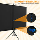 Telo per Proiettore Pieghevole da 100" con Treppiede Regolabile 235,8x8x136 cm in Plastica e Metallo Nero 