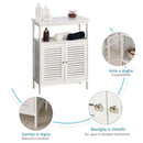 Mobiletto Bagno 2 Ripiani 2 Ante 60x30x81,6 cm in MDF  Bianco