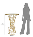 Tavolo Bar Tower New Ø70x103 cm in Ferro e Vetro Oro e Nero      