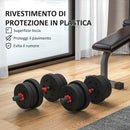 Set 2 Manubri Convertibili in Bilanciere 12 Dischi 20Kg in Acciaio e Plastica Nero      