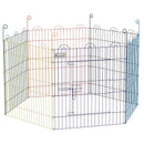 Recinto per Cani 6 Pannelli Ø120x60 cm in Metallo Multicolore