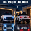 Macchina Elettrica per Bambini Licenza Audi RS 3 Sportback 12V Sedili in Pelle e Telecomando Bianco