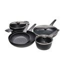 Batteria di Pentole 8 Pezzi Antiaderente Induzione in Alluminio Effetto Pietra Moneta Yes (Zeus 2.0)