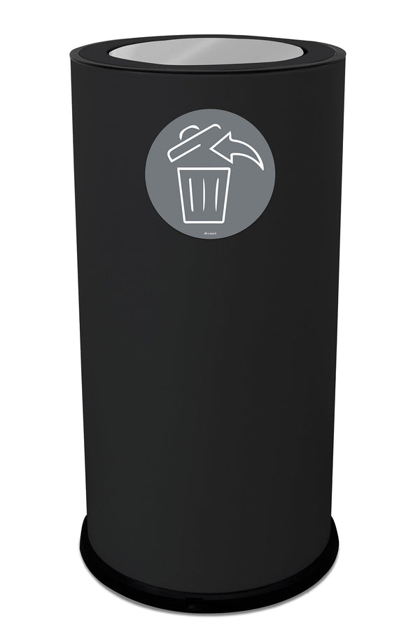 Pattumiera Per Raccolta Differenziata Ø35xh72 cm In Acciaio Verniciato con Coperchio Basculante Nero prezzo