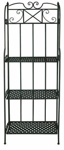 Portapiante 3 Ripiani 62x29x167 cm in Ferro Battuto Soriani Nero