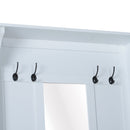 Mobile Ingresso con Appendiabiti Specchio e Scarpiera in Legno Bianco 80x40x170 cm 