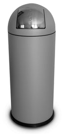Pattumiera Per Raccolta Rifiuti Ø35xh92 cm da Interno In Acciaio Verniciato Grigio