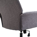 Sedia da Ufficio Imbottita ad Altezza Regolabile 66x69x89,5-97 cm in Tessuto Effetto Lino Grigio