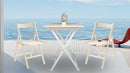 Set 4 Sedie Pieghevole 47,5x42,5x45/79 cm in Legno di Faggio FSC Bianca