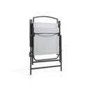 Sedia Pieghevole da Giardino  72x56x91,5 cm in Acciaio e Textline Capri Grigio Chiaro