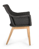 Set 2 Sedie 46x46x82h cm con Braccioli e Cuscini Allison Antracite