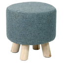 Pouf in Tessuto e Legno di Pino 29x29 cm Fumer Megan Grigio