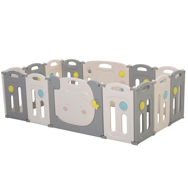 prezzo Box Recinto Attività per Bambini 160x152x62 cm Grigio e Bianco