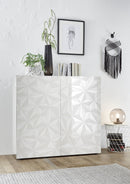 Credenza 2 Ante 120x42x110 cm in Legno TFT Praga Bianco Lucido