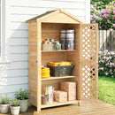 Armadio Esterno 101,5x49x176 cm con Porta Ventilata e Kit Antiribaltamento in Legno di Abete Naturale      
