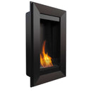 Camino a Bioetanolo da Parete 46x78 cm Flig Las Vegas 2 Nero Con Vetro