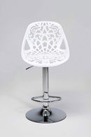 Sgabello con  Alzata a Gas e Seduta Girevole in Polipropilene Vandi Bianco