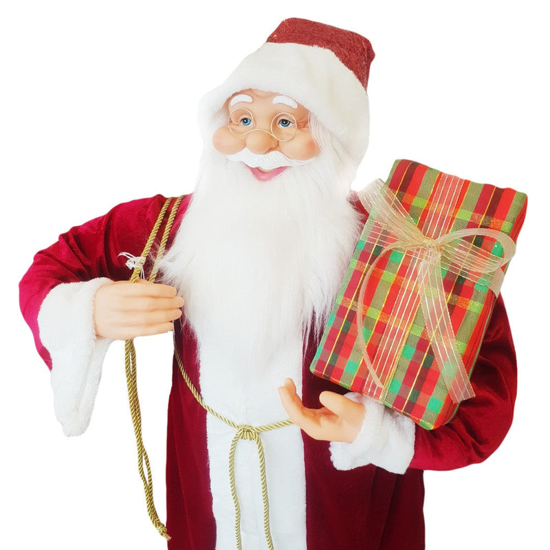 Pupazzo Babbo Natale H120 cm con Luci e Suoni Rosso