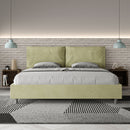 Letto Matrimoniale Imbottito in Microfibra Antea Large Tè Verde Varie Misure