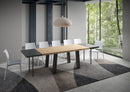 Tavolo Allungabile 200/300x90 cm Svalen Rovere Scortecciato Gambe Antracite      