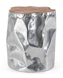 Tavolino 35x35x45 cm Melty in Acciaio e Legno