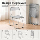 Set 4 Sedie Pieghevoli 47x48x75 cm in Acrilico Trasparenti Grigio      