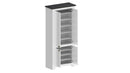 Scarpiera 4 Ante 84x42x200 cm Figo 4A Bianco Opaco/Report Grigio  