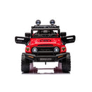Macchina Elettrica per Bambini Fuoristrada Toyota Fj Cruiser 12V Telecomando Ruote in Gomma e Sedile in Pelle Rosso