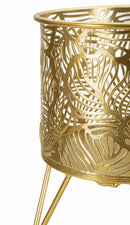 Porta Vasi Naty Coppia Ø16x20 cm - Ø13x20 cm in Ferro Oro      
