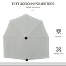 Ombrellone Semicircolare 200x190x240 cm Tettuccio Anti UV Crema   