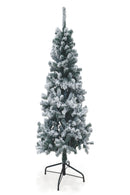 Albero di Natale Artificiale Slim Innevato 180 cm 436 Rami Soriani Sestriere Verde