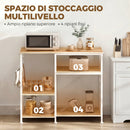 Scaffale da Cucina 90x39x83,5 cm con Ripiani con 5 Ganci Salvaspazio in Legno e Metallo Rovere      