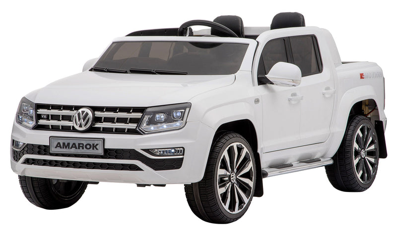 Macchina Elettrica per Bambini 2 Posti 12V con Licenza Volkswagen Amarok Bianca