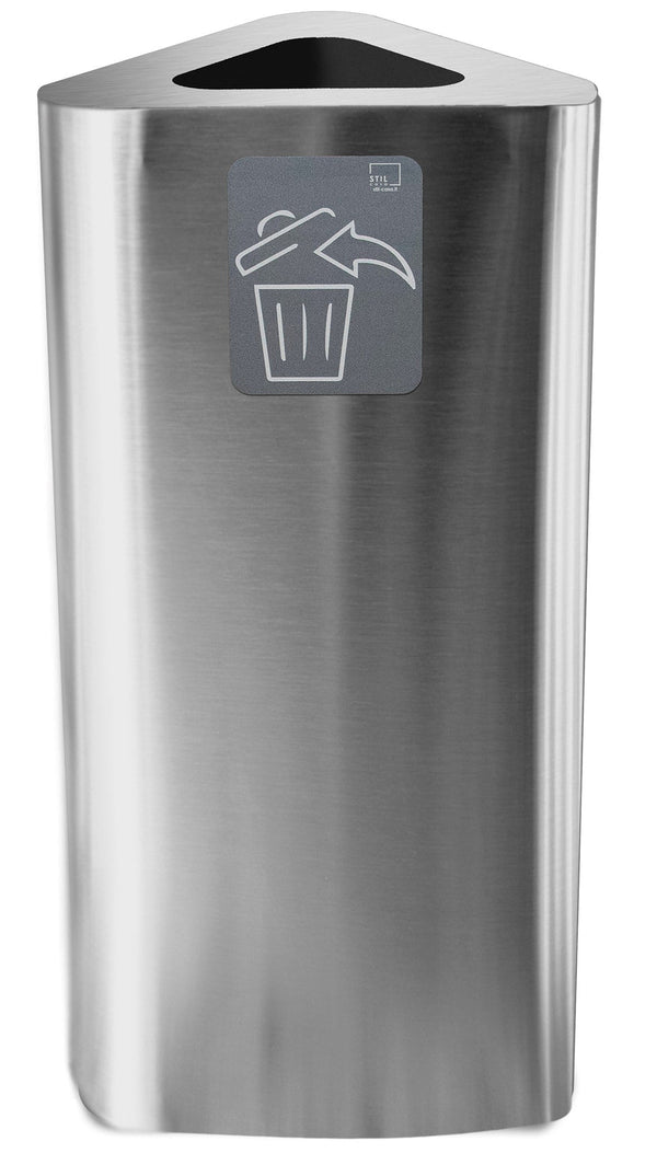 acquista Pattumiera Per Raccolta Rifiuti 38x38xh80 cm In Acciaio Inox con Pittogramma Magnetico Argento