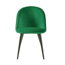 Set 4 Sedie Imbottite 49x52x79 cm in Velluto Verde e Nero