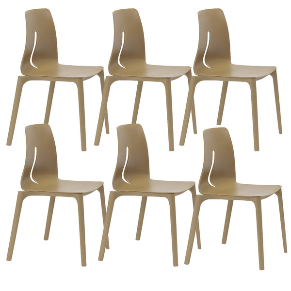 Set 6 Sedie 55x 51x85 cm in Polipropilene Lisbona Camel prezzo