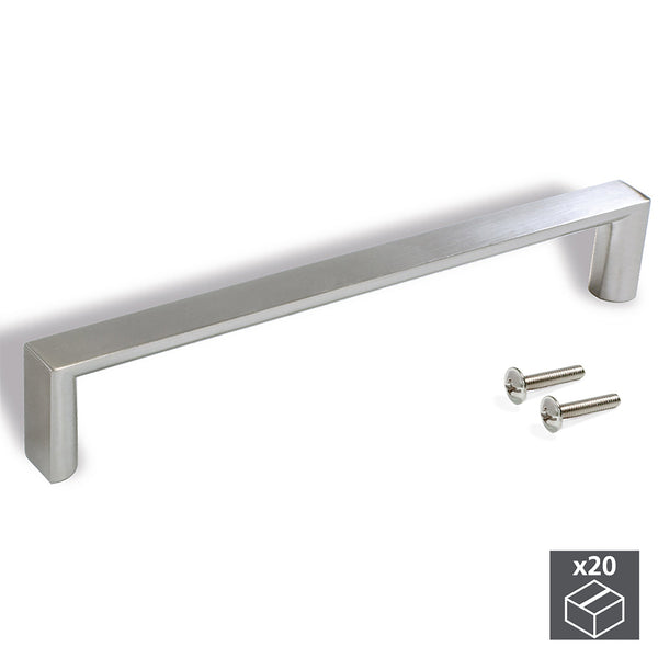 sconto Maniglie per Mobile Interasse 160 mm Zama Nichel Satinato 20 Pezzi Emuca