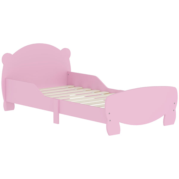 Struttura Letto Singolo per Bambini Orso 143,5x80x55 cm con Sponde Laterali in Legno Rosa prezzo