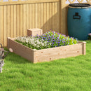 Fioriera da Esterno 123x123x25,5 cm con Compostiera e Fondo Aperto in Legno di Abete   