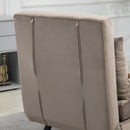 Poltrona Letto Singolo Trasformabile 63x73x81 cm in Tessuto Effetto Velluto Grigio