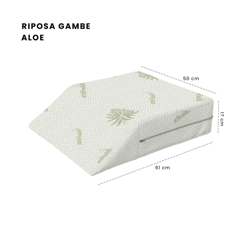 Cuscino Riposa Gambe Aloe Vera in Memory Foam Bianco-4