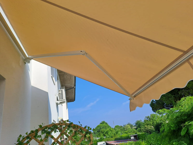 Tenda da Sole Avvolgibile a Parete 3x2,5m in Alluminio e Poliestre Beige