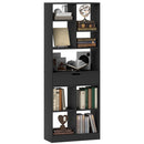 Libreria Moderna 60x26x158 cm con Cassetto Centrale e Kit Antiribaltamento in Legno Nero      