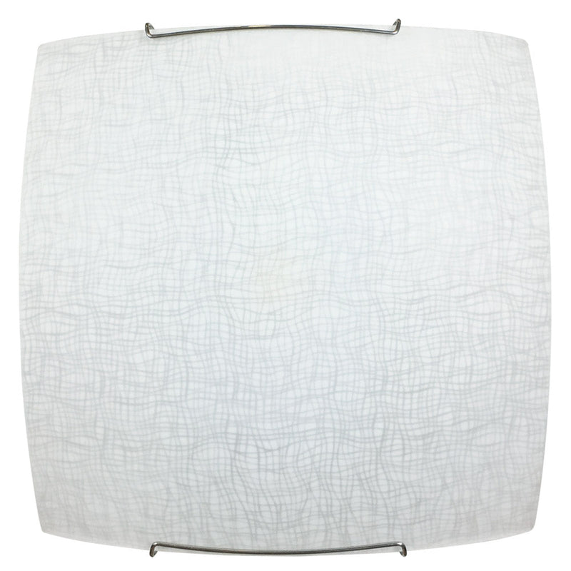 Plafoniera 1xE27 Ganci Cromo Vetro Lastra Serigrafato Bianco E-Energy Rebecca